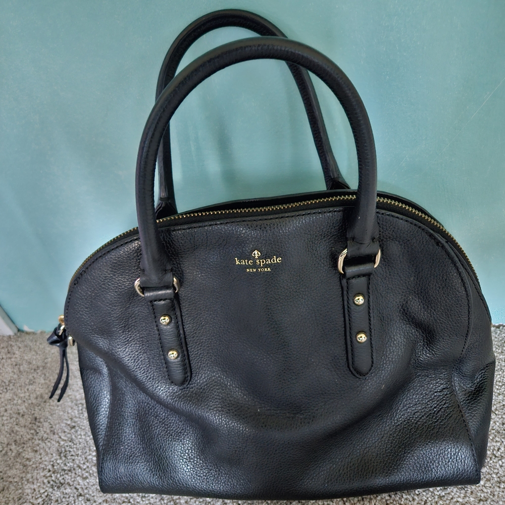 Kate Spade Larchmont Black Pebbled Leather Satchel